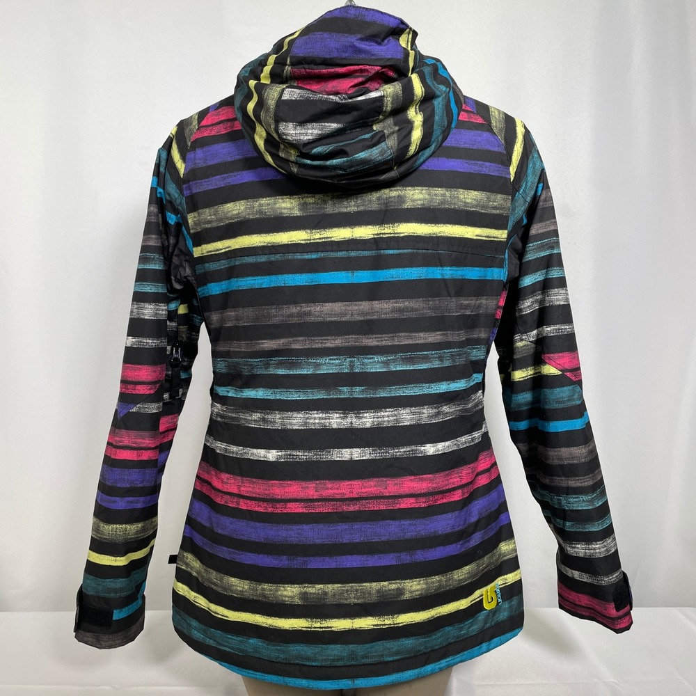 Burton Multicolor Stripes Hooded Winter Coat Ski Snowboard Jacket Women's SMALL - Picture 7 of 14